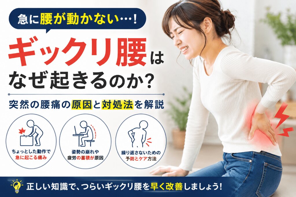ギックリ腰はなぜ起きる？突然の腰痛の原因と対処法を解説