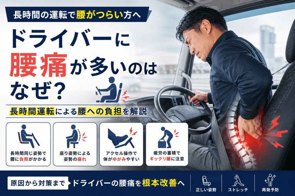 ドライバーに腰痛が多いのはなぜ？長時間運転による腰への負担を解説