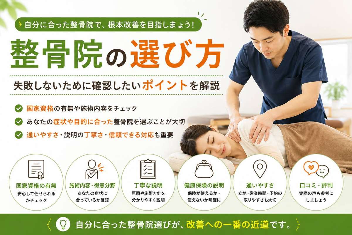 知って得する！自分に合った治療院の選び方