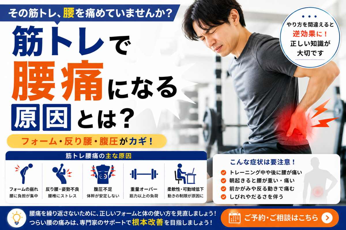 筋トレで腰痛になる原因とは？フォーム・反り腰・腹圧との関係を解説