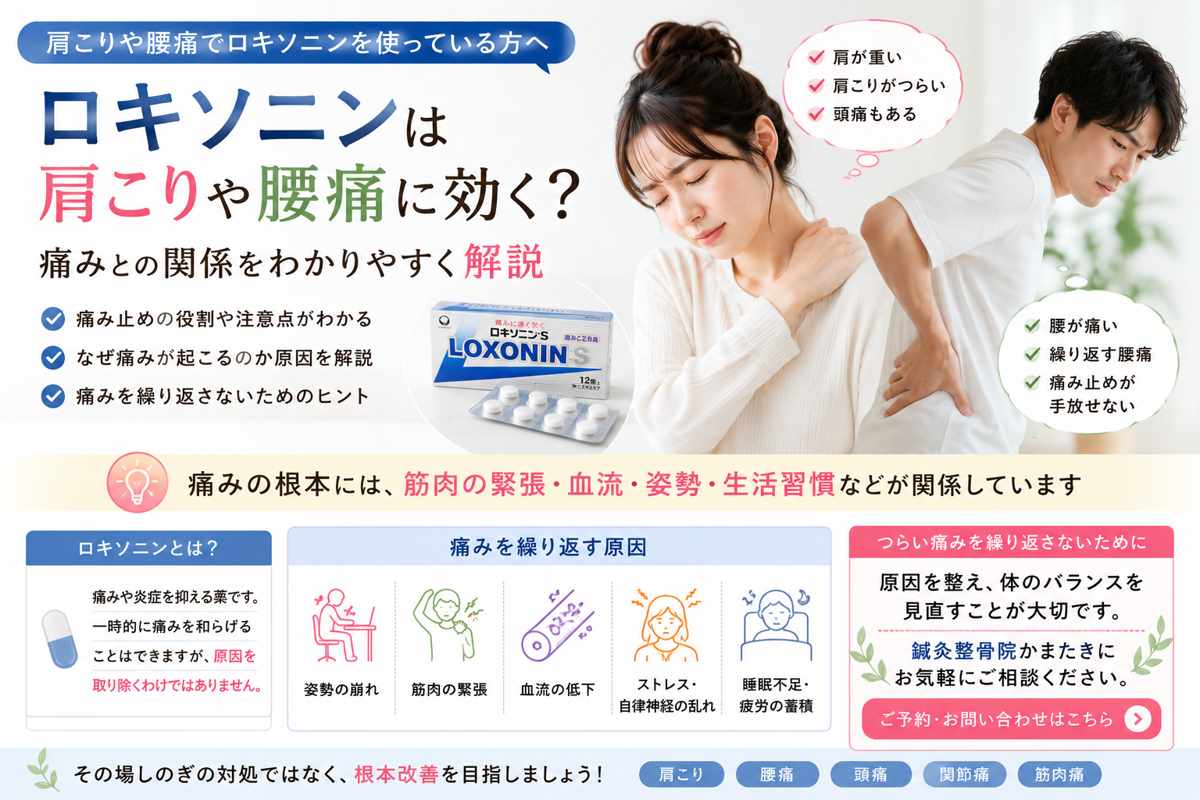 ロキソニンは肩こりや腰痛に効く？痛みとの関係を解説