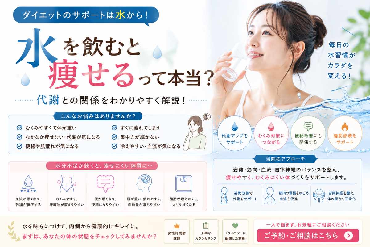 水を飲むと痩せると言われるのはなぜ？代謝との関係を解説