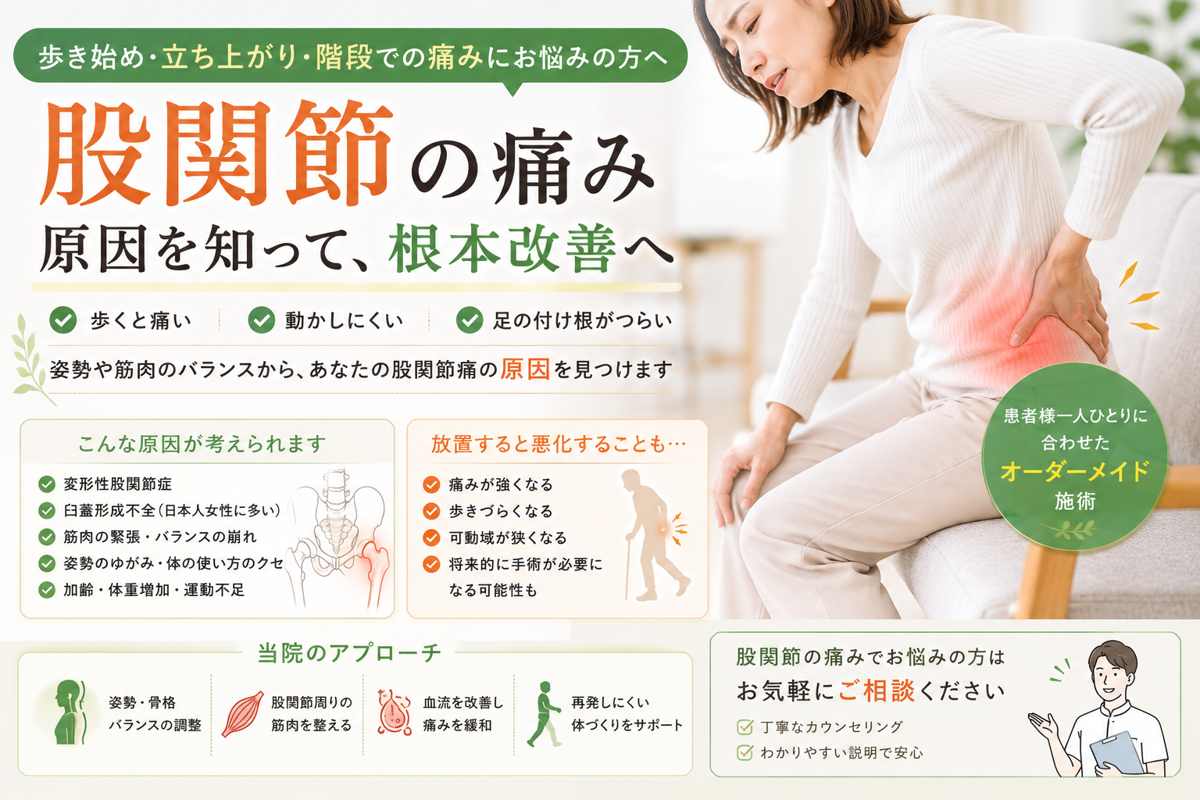 股関節が痛い原因とは？歩くと痛い・動かしにくい理由を解説
