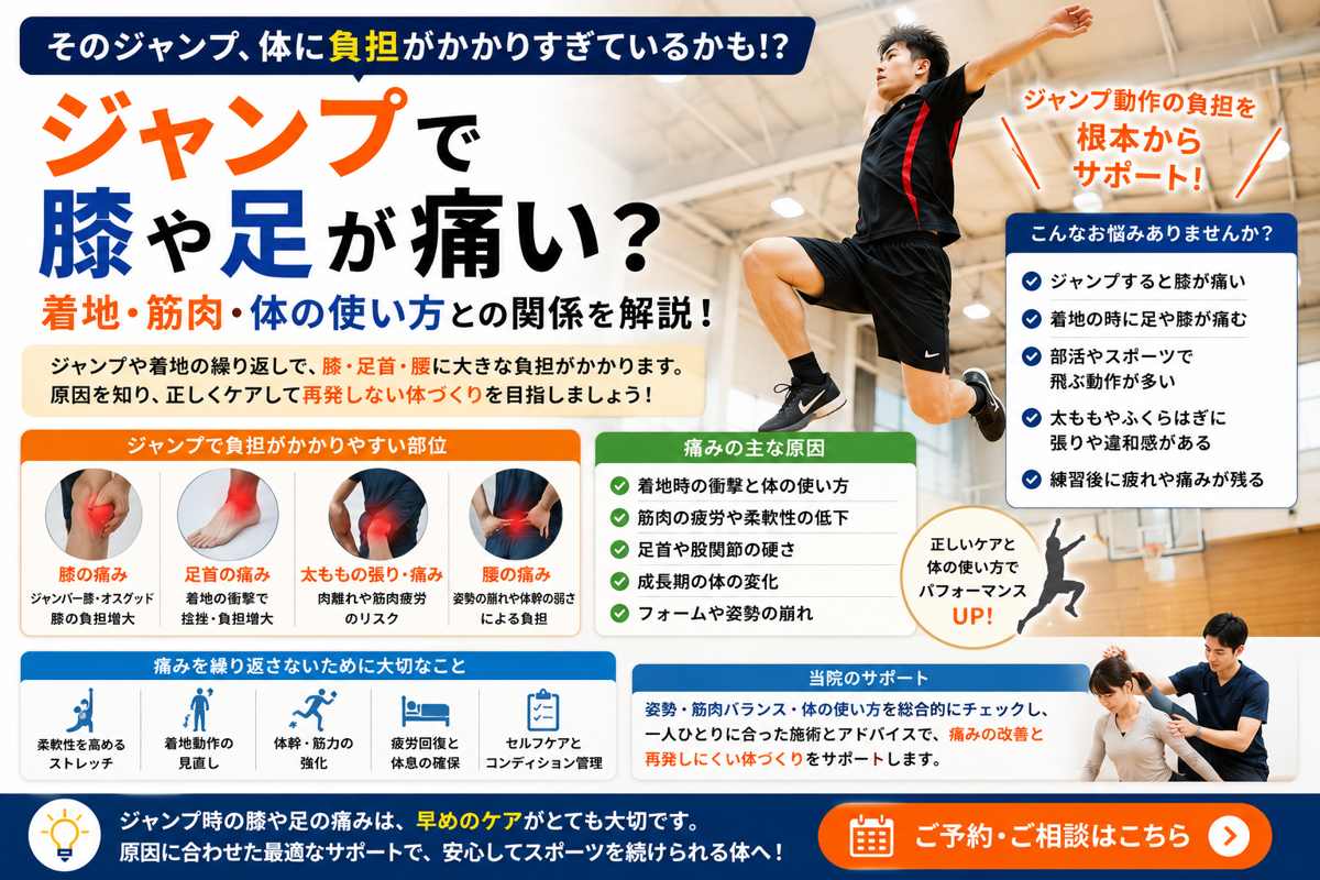 ジャンプで膝や足が痛い？着地・筋肉・体の使い方との関係を解説