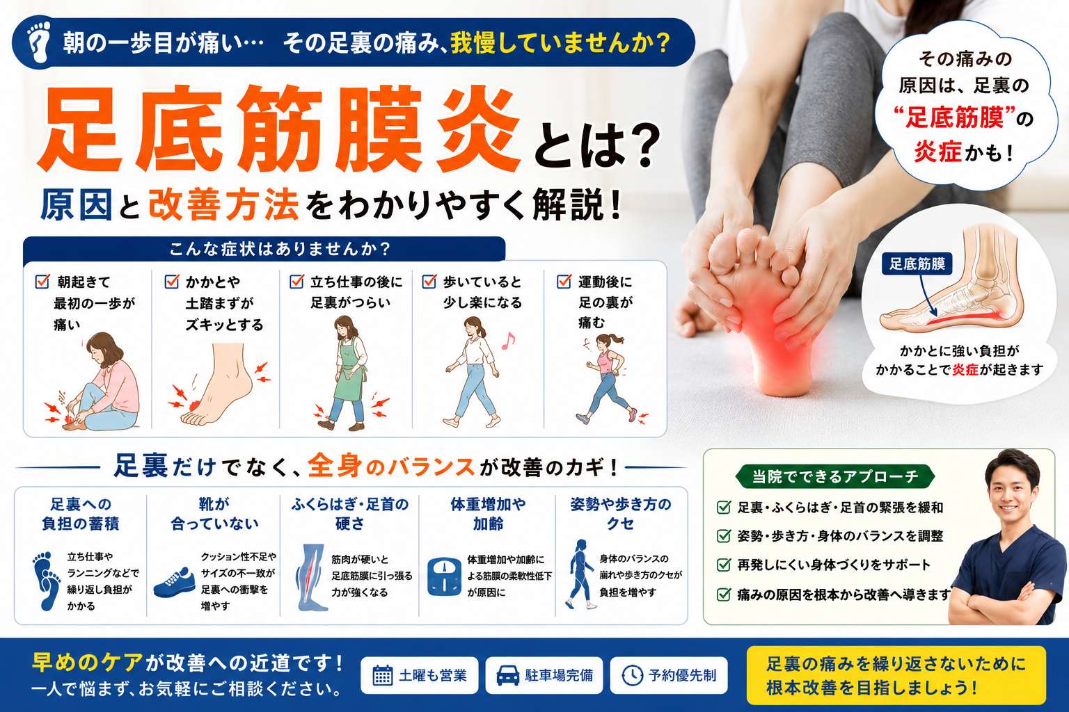 足底筋膜炎とは？朝の一歩目が痛い原因と改善方法をわかりやすく解説