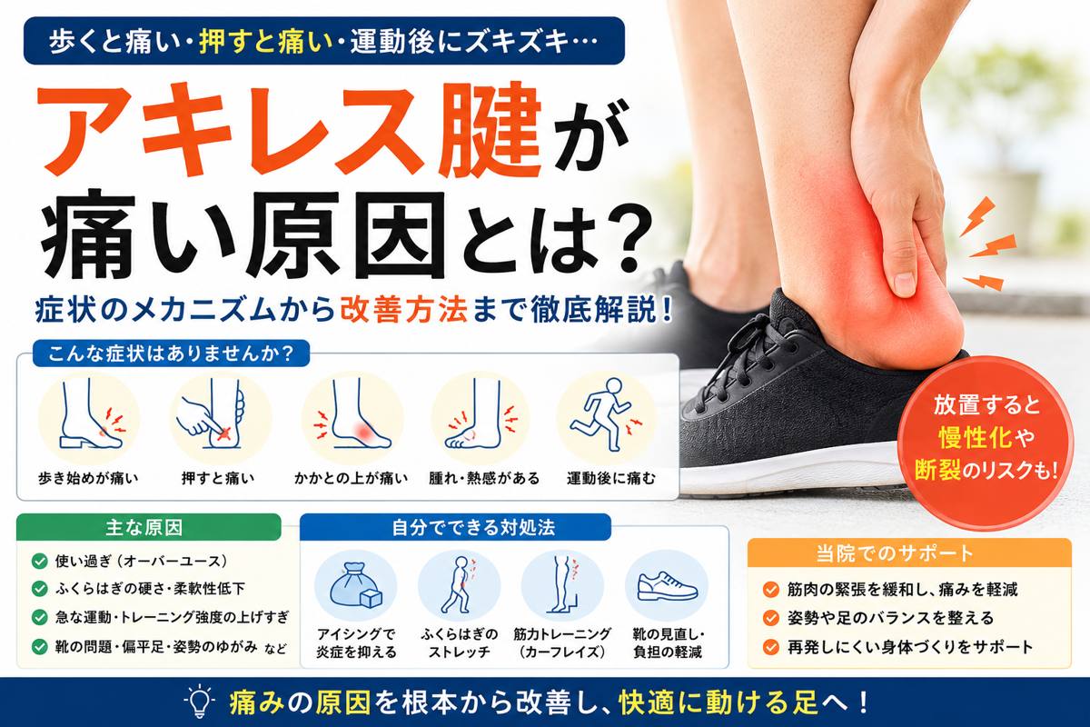 アキレス腱が痛い原因とは？歩くと痛い・押すと痛い理由と改善方法を解説