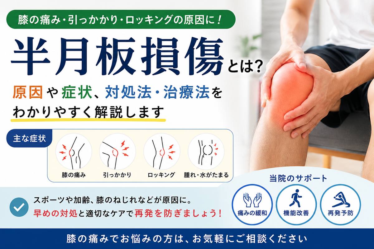 半月板損傷とは？膝の痛み・引っかかり・ロッキングの原因と対処法を解説