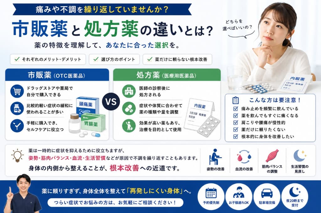 市販薬と処方薬の違いとは？｜選び方と注意点を分かりやすく解説