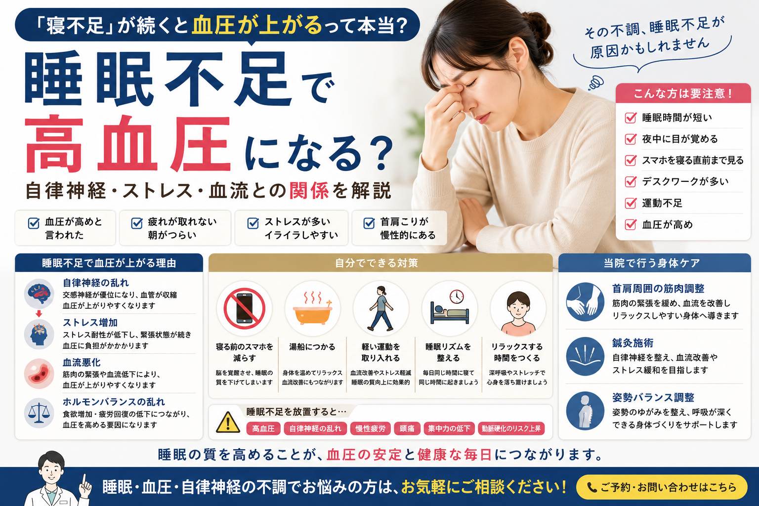 【要注意】睡眠不足で高血圧になる？｜自律神経・ストレス・血流との関係を解説