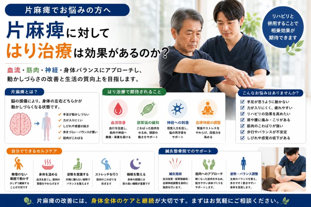 片麻痺に対してはり治療は効果があるのか？｜しびれ・動かしづらさと鍼灸の関係を解説