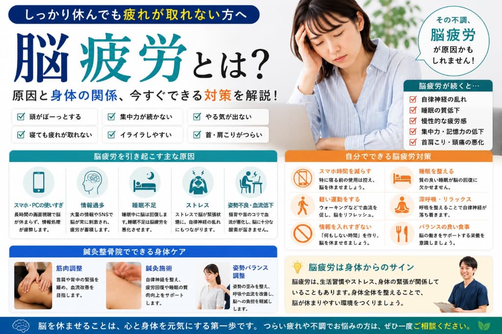 脳疲労とは？｜疲れているのに休んでも回復しない原因と対策を解説