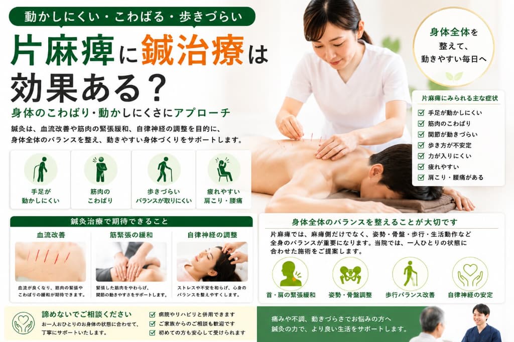 片麻痺に鍼治療は効果ある？｜身体のこわばり・動かしにくさへのアプローチを解説