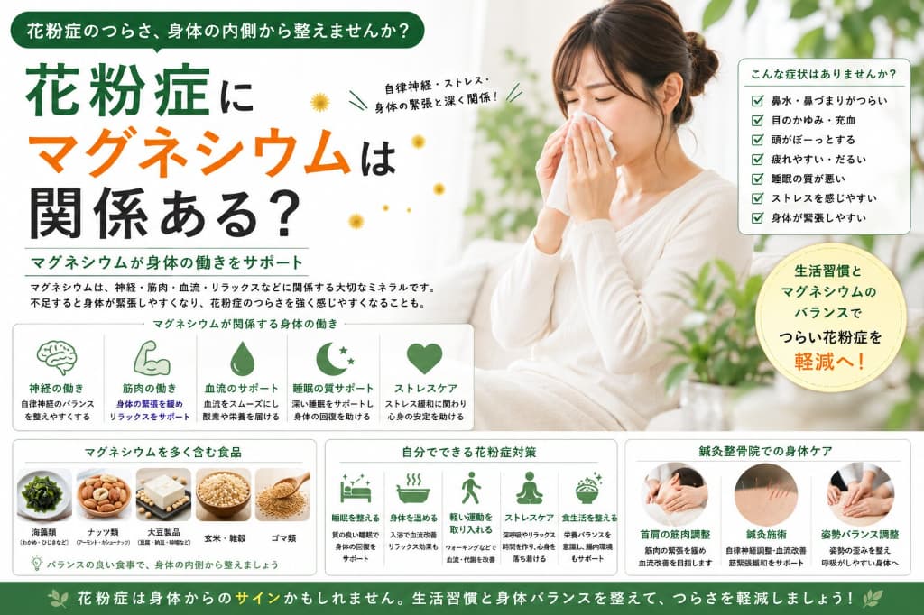 花粉症にマグネシウムは関係ある？｜自律神経・ストレス・身体バランスとの関係を解説